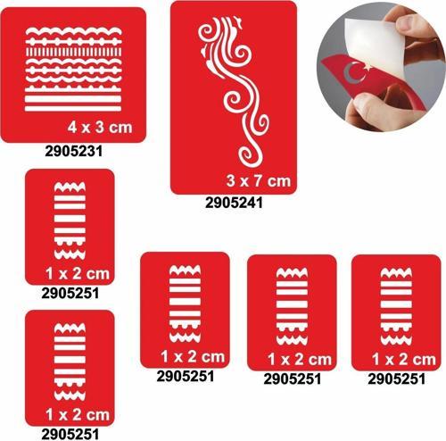 Çizgisel Motif 5'li Set Geçici Dövme Kına Şablonu