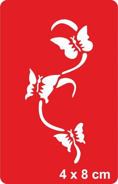 Dallarda Kelebekler Tattoo Geçici Dövme Şablonları Kına Kalıpları