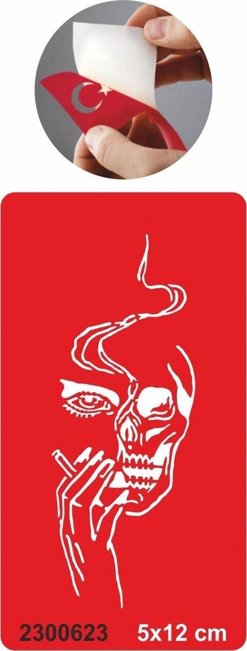 Tiryaki Kuru Kafa Tattoo Geçici Dövme Şablonları Kına Kalıpları