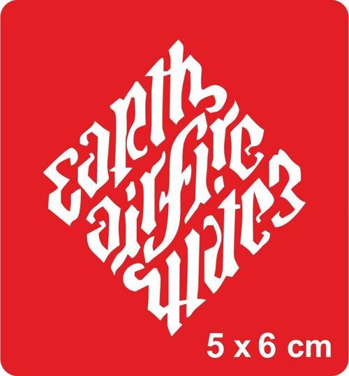 Toprak,Hava,Ateş,Su İllüminati Font Tattoo Geçici Dövme Şablonları Kına Kalıpları