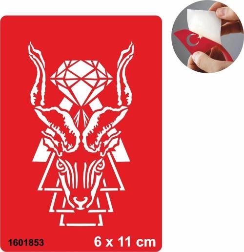 İlüstratif  Şeytan Geyik Desen Tattoo Geçici Dövme Şablonları Kına Kalıpları