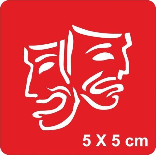 Tragedya ve Komedya Tiyatro Tattoo Geçici Dövme Şablonları Kına Kalıpları