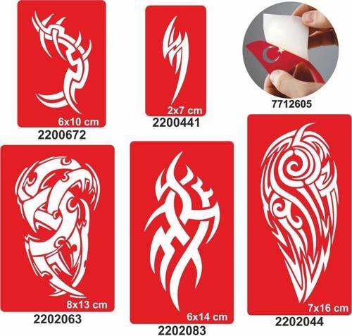 Asi Triballer 5 li Set Geçici Dövme Kına Şablonu