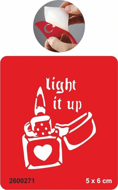 Işığımla Aydınlan Çakmak Ateş  Tattoo Geçici Dövme Şablonları Kına Kalıpları