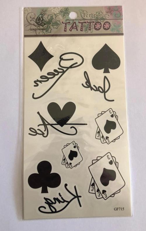 İskambil  Yapıştırma Sticker Dövme Geçici Dövme Temporary Tattoos
