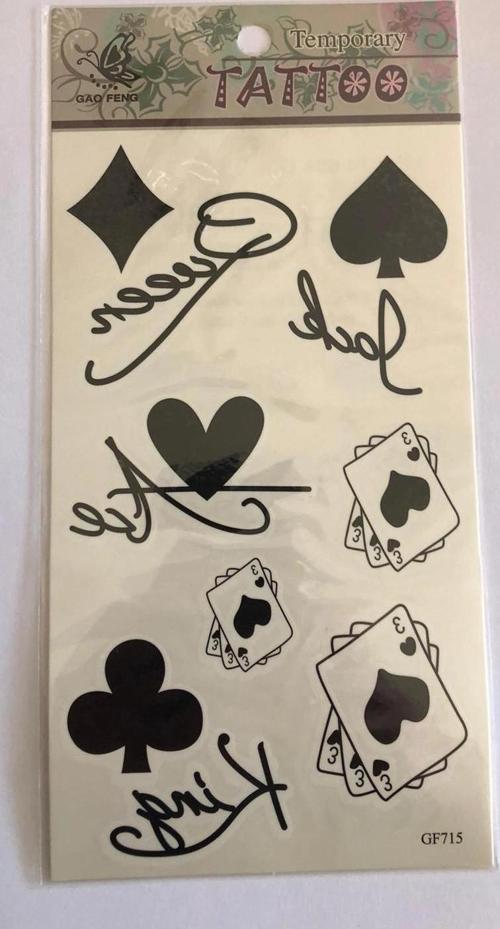 İskambil  Yapıştırma Sticker Dövme Geçici Dövme Temporary Tattoos