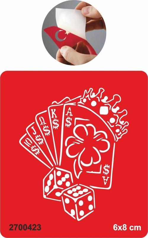 İskambil Zar Kumar Tattoo Geçici Dövme Şablonları Kına Kalıpları