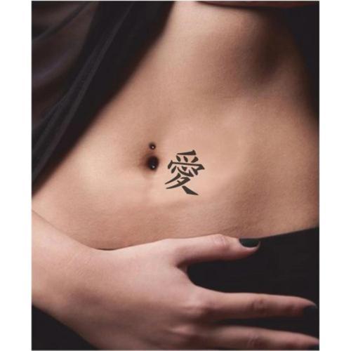 Aşk Kanji Tattoo Geçici Dövme Şablonları Kına Kalıpları