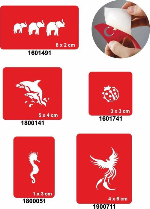 Denizler Aşkına 5'li Set Geçici Dövme Kına Şablonu