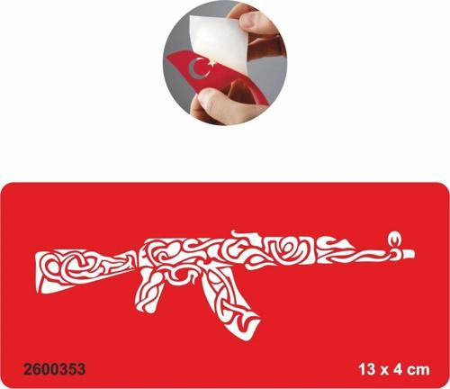 Desenli Silah Keleş  Tattoo Geçici Dövme Şablonları Kına Kalıpları