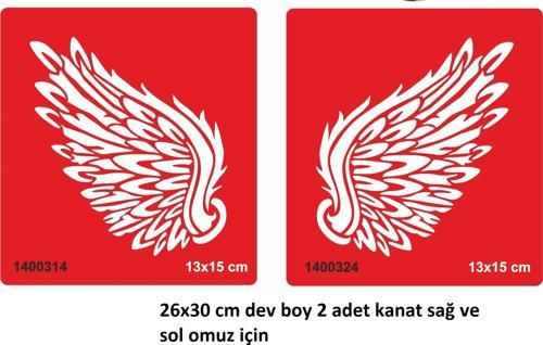 Dev Boy 2 Adet Kanat Sağ ve Sol Omuz Geçici Dövme Şablonu
