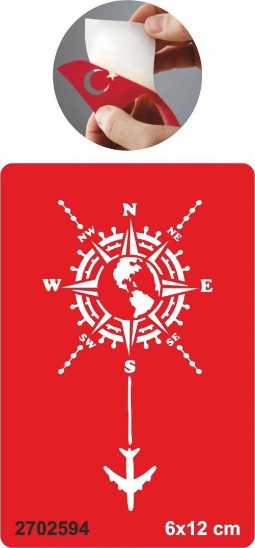 Kalbim Bir Pusula Tattoo Geçici Dövme Şablonları Kına Kalıpları