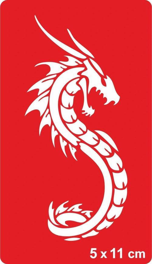 Dev Yılan Saldırısı Tattoo Geçici Dövme Şablonları Kına Kalıpları