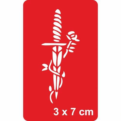 Kama ve Gül  Tattoo Geçici Dövme Şablonları Kına Kalıpları