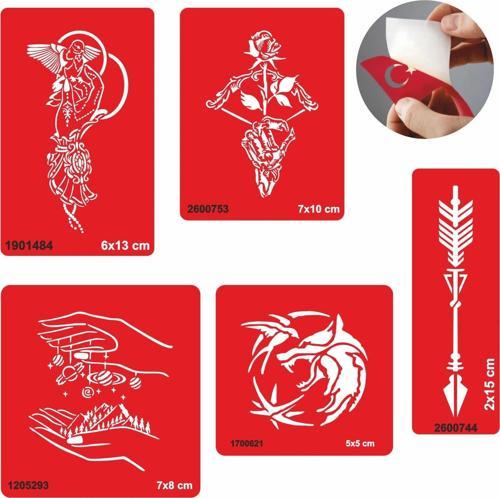 Doğruluk Sembolleri 5 li Set Geçici Dövme Kına Şablonu