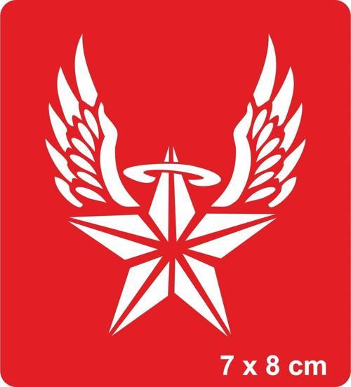 Kanatlı Hareli Yıldız Tattoo Geçici Dövme Şablonları Kına Kalıpları