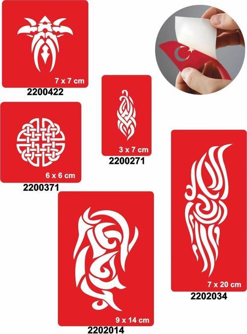 Triballer 5'li Set Geçici Dövme Kına Şablonu