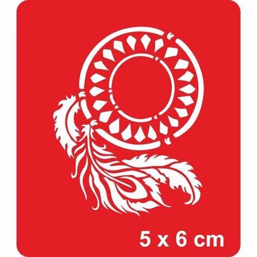 Düş Kapanı(Dream Catcher) Tüy Mandala  Tattoo Geçici Dövme Şablonları Kına Kalıpları