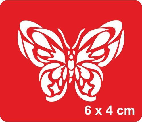 Papyon Kelebek-1 Tattoo Geçici Dövme Şablonları Kına Kalıpları