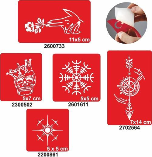 Kaşif Desenleri Set Geçici Dövme Kına Şablonu