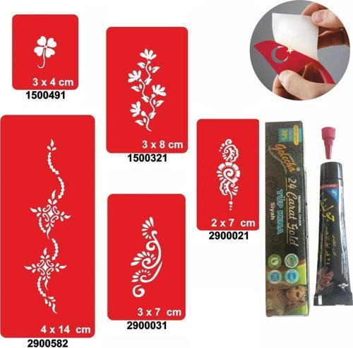 El Ayak Süsleme Desenleri Kına ile Geçici Dövme Yapma Seti