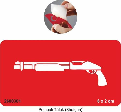 Pompalı Tüfek Silah  Tattoo Geçici Dövme Şablonları Kına Kalıpları