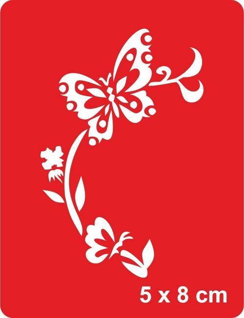 Kelebeğin Neşeli Hayatı Tattoo Geçici Dövme Şablonları Kına Kalıpları