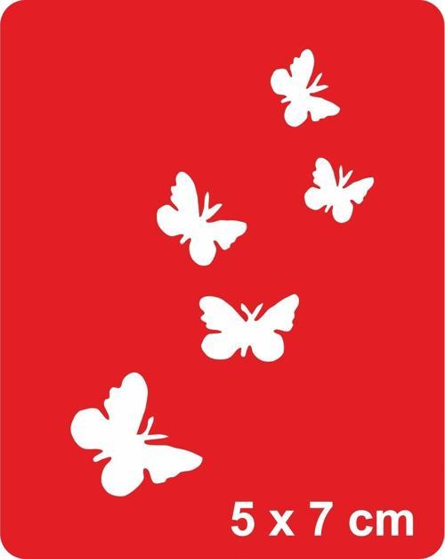 Kelebekler Özgürdür Tattoo Geçici Dövme Şablonları Kına Kalıpları