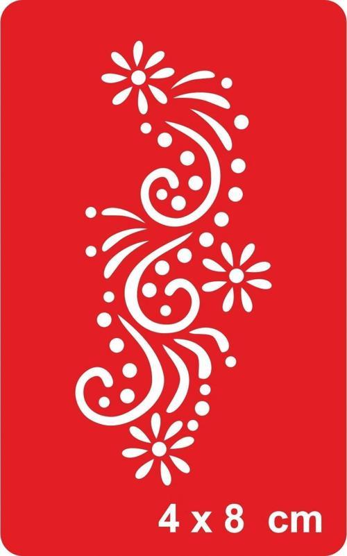 Benek Dallar ve Çiçekler Tattoo Geçici Dövme Şablonları Kına Kalıpları