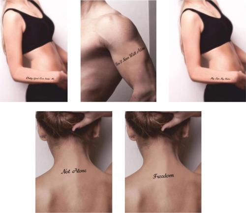 Favori Slogan Desenleri Hint Kınası ile Geçici Dövme Yapma Seti