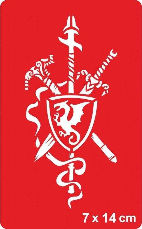 Keskin Savaşçı  Tattoo Geçici Dövme Şablonları Kına Kalıpları