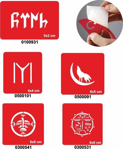 Türk 5'li Set Geçici Dövme Kına Şablonu