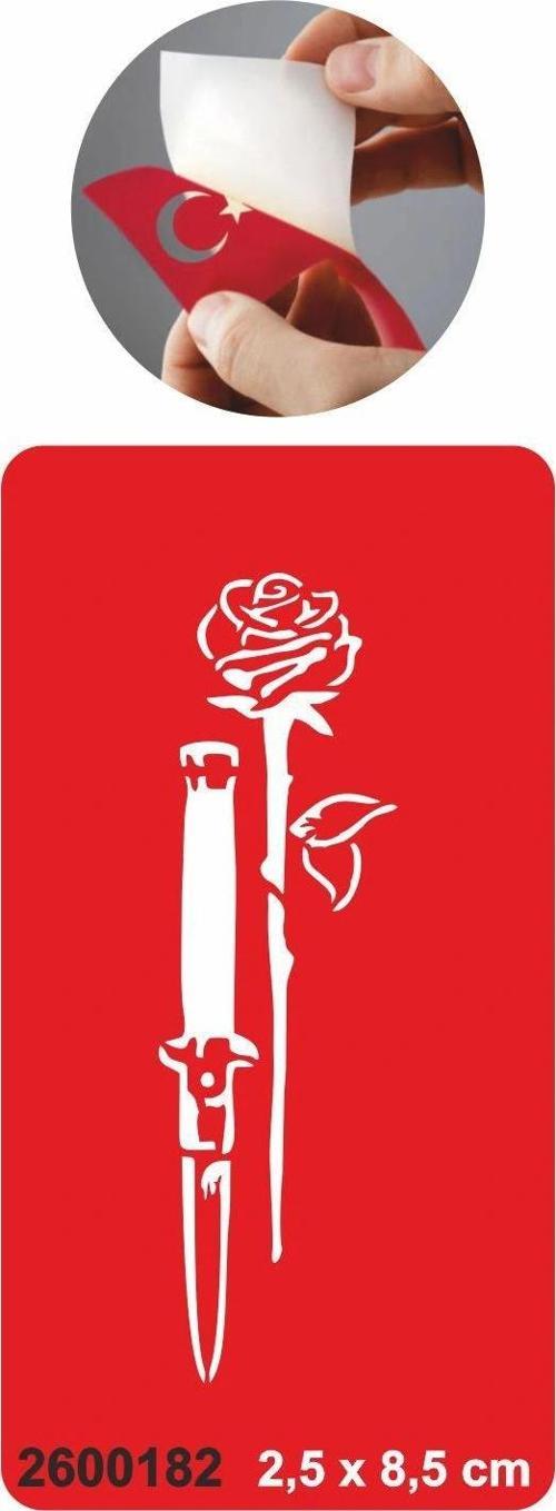 Bıçak Ve Gül Tattoo Geçici Dövme Şablonları Kına Kalıpları