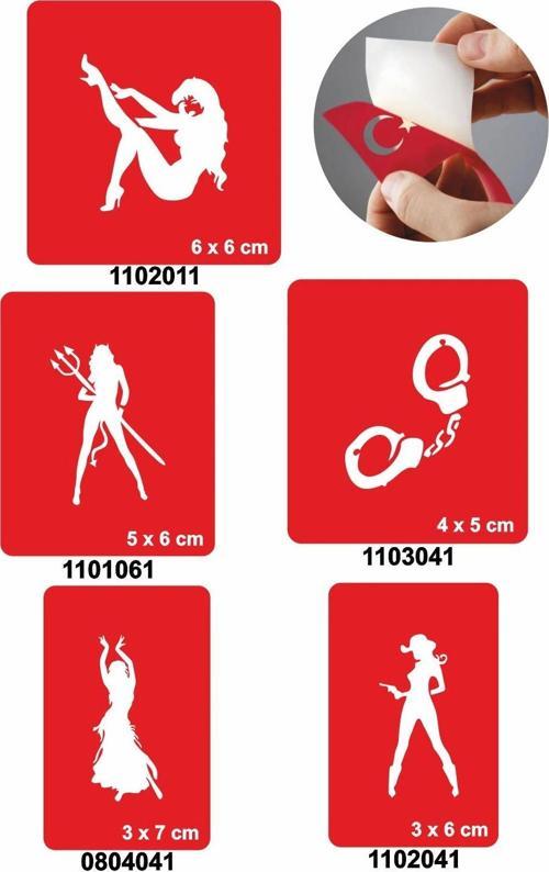 Kızlar Partisi 5'li Set Geçici Dövme Kına Şablonu