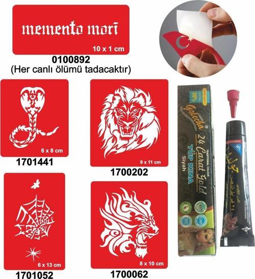 Kobra ve Kaplan Desenleri Hint Kınası ile Geçici Dövme Yapma Seti