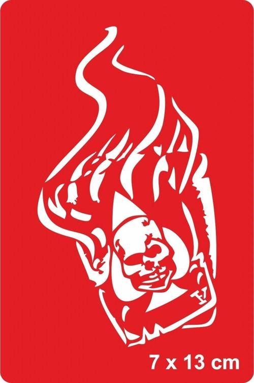 Kuru Kafa İskambil Tattoo Geçici Dövme Şablonları Kına Kalıpları