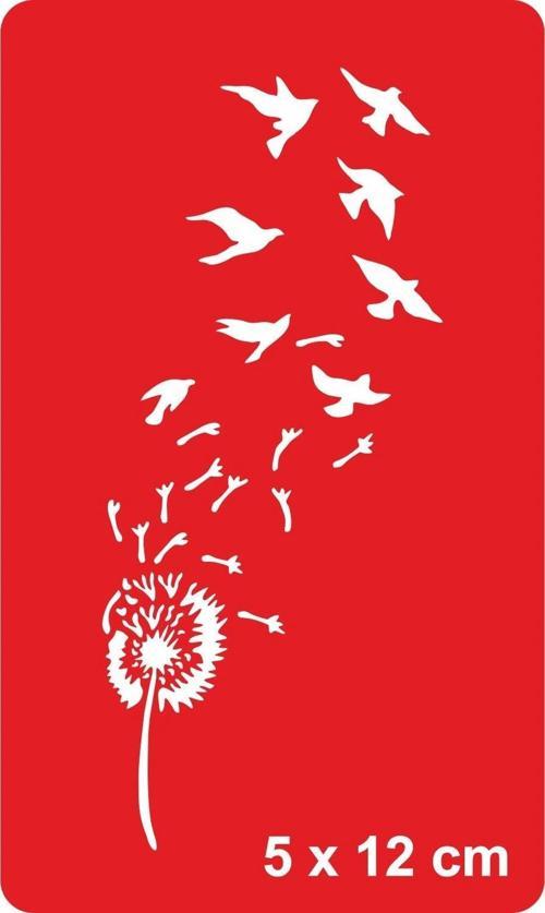 Tüyden Çıkan Kuşlar Karahindiba  Tattoo Geçici Dövme Şablonları Kına Kalıpları