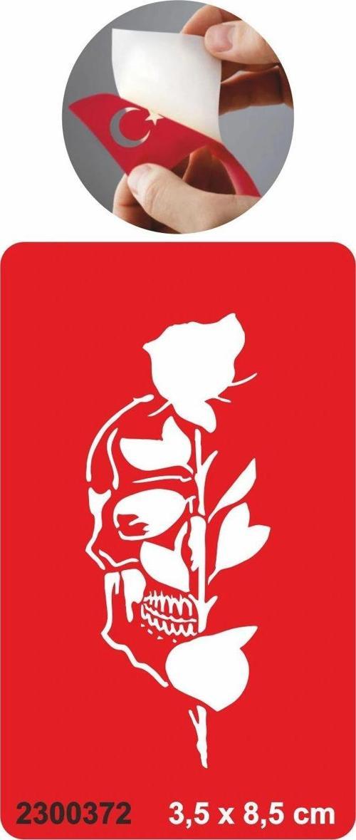 Gizemli Ölüm Kuru Kafa Gül Tattoo Geçici Dövme Şablonları Kına Kalıpları