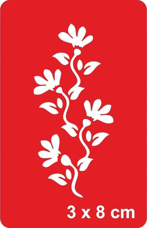 Çiçek Dalları Tattoo Geçici Dövme Şablonları Kına Kalıpları
