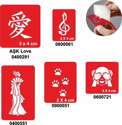 Uzak Doğu Modelleri 5'li Set Geçici Dövme Kına Şablonu