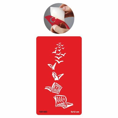 Kuşlar ve Kitaplar  Tattoo Geçici Dövme Şablonları Kına Kalıpları