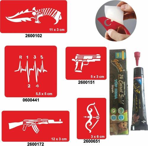 Vites Keleş Desenleri Hint Kınası ile Geçici Dövme Yapma Seti