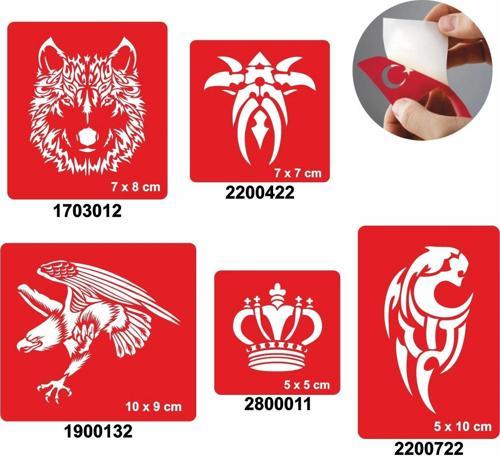 Yalnız Kurt 5'li Set Geçici Dövme Kına Şablonu