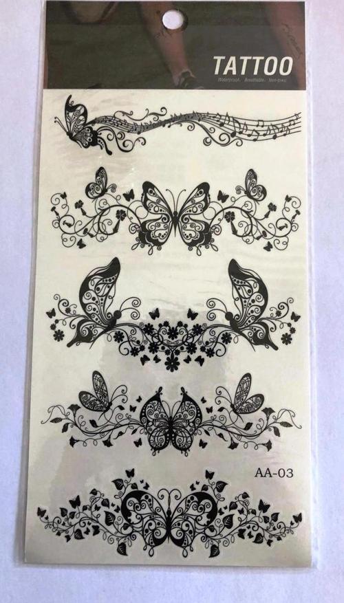 Çiçekli Kelebekler Yapıştırma Sticker Dövme Geçici Dövme Temporary Tattoos