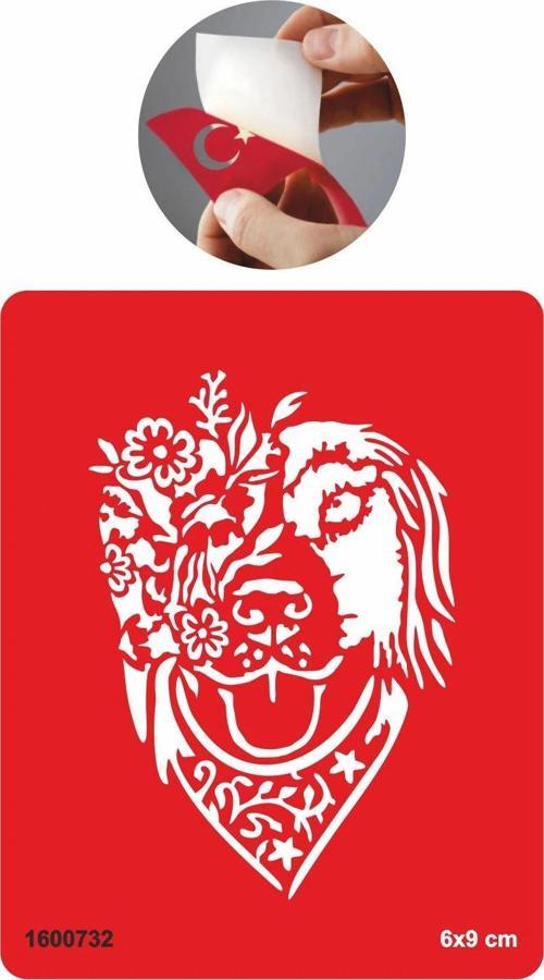 Çiçekli Köpek Tattoo Geçici Dövme Şablonları Kına Kalıpları