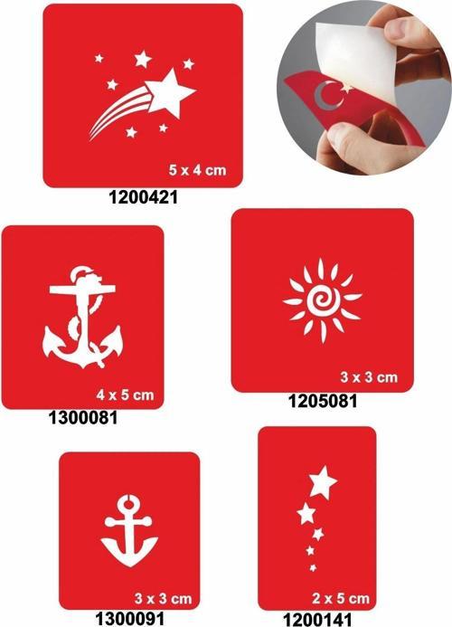 Gökyüzü Herkesindir 5'li Set Geçici Dövme Kına Şablonu