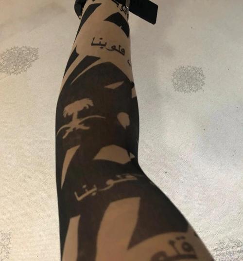 Çift Kol Giyilebilir Dövme Arabic Desenler Tattoo Sleeve