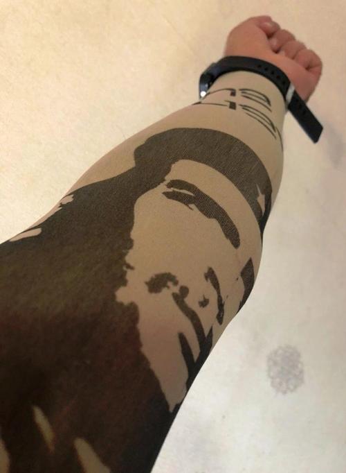 Çift Kol Giyilebilir Dövme Che Guavera Desenler Tattoo Sleeve