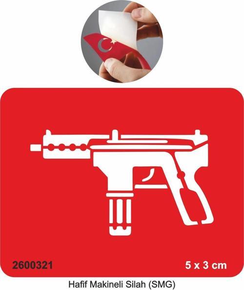 Makineli Tüfek Silah  Tattoo Geçici Dövme Şablonları Kına Kalıpları