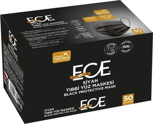 4 Katlı (Meltblown) Maske Lastilki (50 li) SİYAH